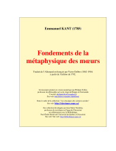 couverteur Fondements de la metaphysique des moeurs