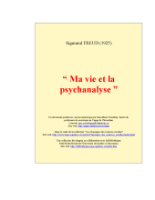 couverteur Ma vie et la psychanalyse