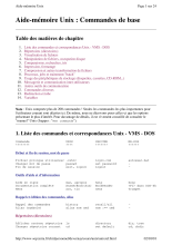 couverteur Aide-memoire Unix : Commandes de base