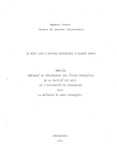 couverteur La mort dans l’œuvre romanesque d'Albert Camus 