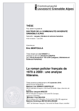 couverteur Le roman policier francais de 1970 a 2000 : une analyse litteraire