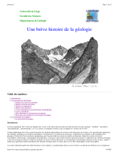 couverteur Une breve histoire de la geologie