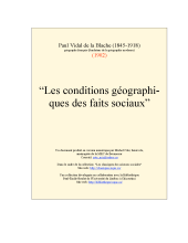 couverteur "Les conditions geographiques des faits sociaux"