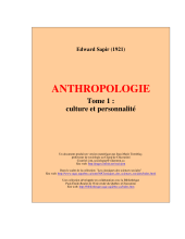 couverteur Anthropologie. Tome 1: Culture et personnalite