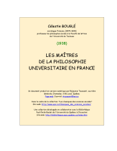 couverteur Les maîtres de la philosophie universitaire en France