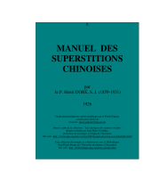 couverteur Manuel des superstitions chinoises