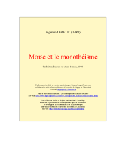 couverteur Moise et le monotheisme