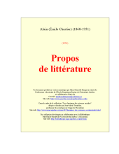 couverteur Propos de litterature