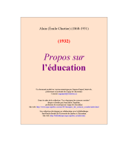 couverteur Propos sur l'education