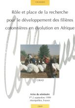 couverteur Rôle et place de la recherche pour le développement des filières cotonnières en évolution en Afrique